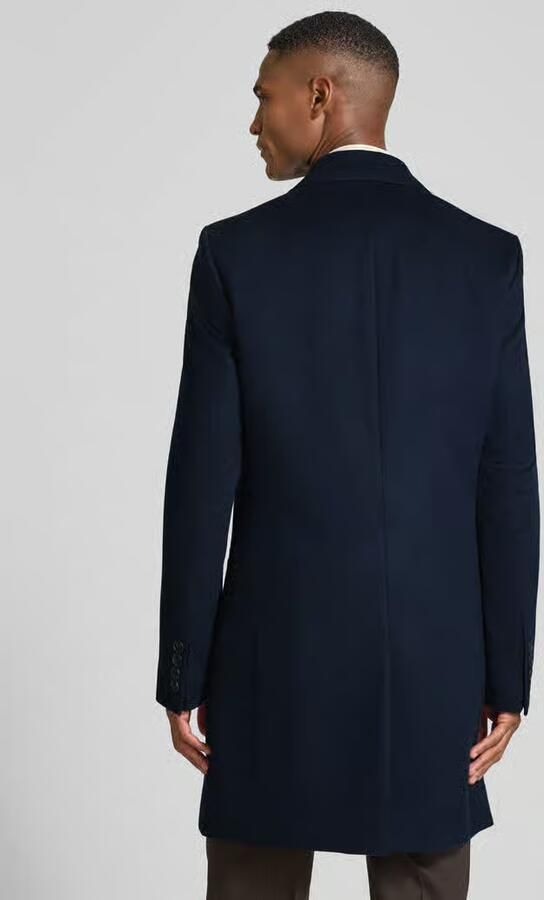 Boss Regular fit lange wollen jas met kasjmier BECKHAM x