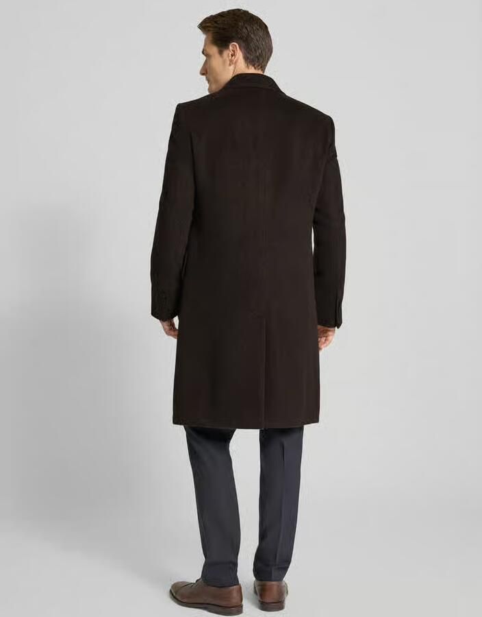 Boss Regular fit lange wollen jas van alpacamix model 'HYDE-DB-PEAK-254'