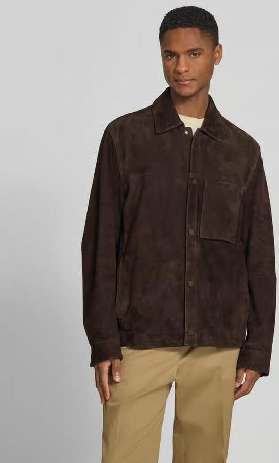 Boss regular fit leren jack van echt geitenleer model 'C-MOLOT' - Foto 4