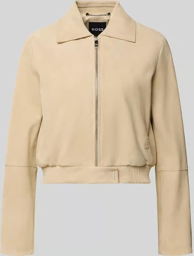 Boss Regular fit leren jack van echt geitenleer Model 'SALENE'