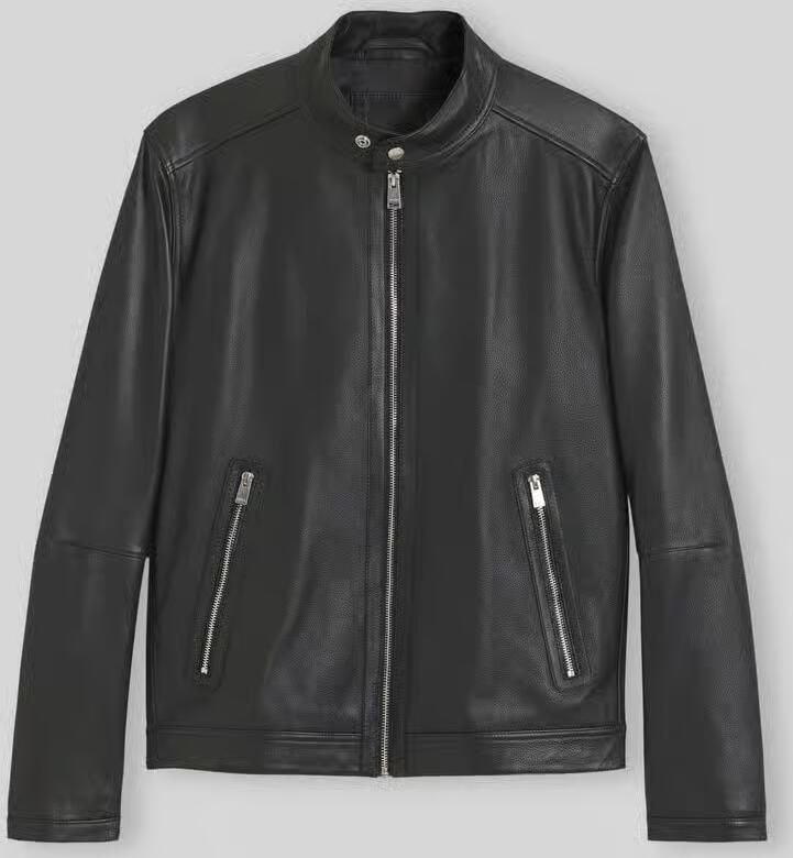 Boss Regular fit leren jack van echt lamsleer model 'H-Mansell5'