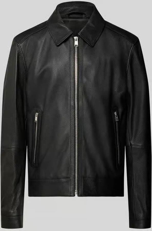 Boss Regular fit leren jack van echt lamsleer model 'MAPSON4'