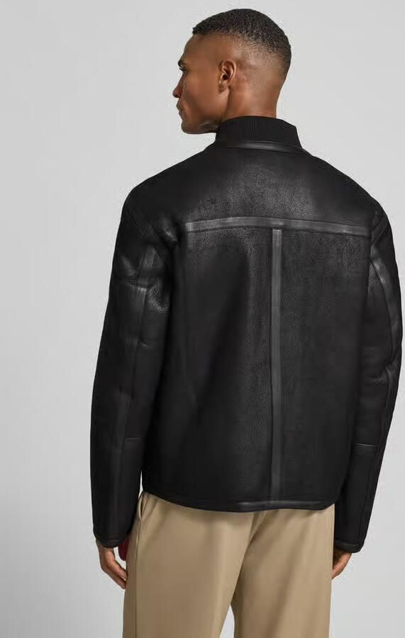 Boss Regular fit leren jack van echt lamswol model 'MAFERO' - Foto 2