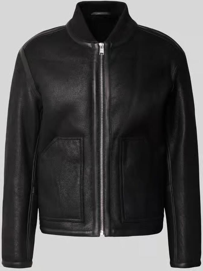 Boss Regular fit leren jack van echte lamswol model 'MAFERO'