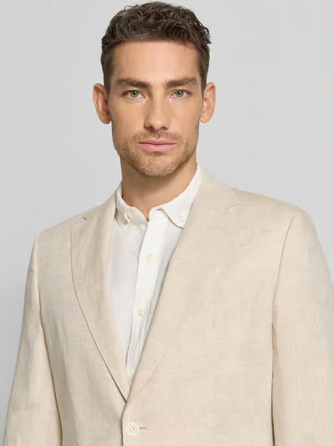 Boss regular fit linnen colbert met reverskraag model 'H-HUTSON-262'