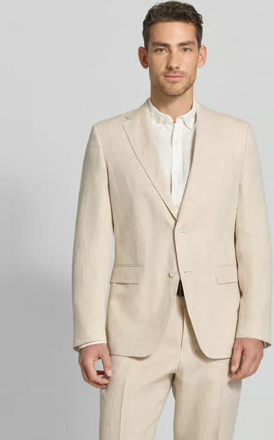 Boss regular fit linnen colbert met reverskraag model 'H-HUTSON-262' - Foto 3