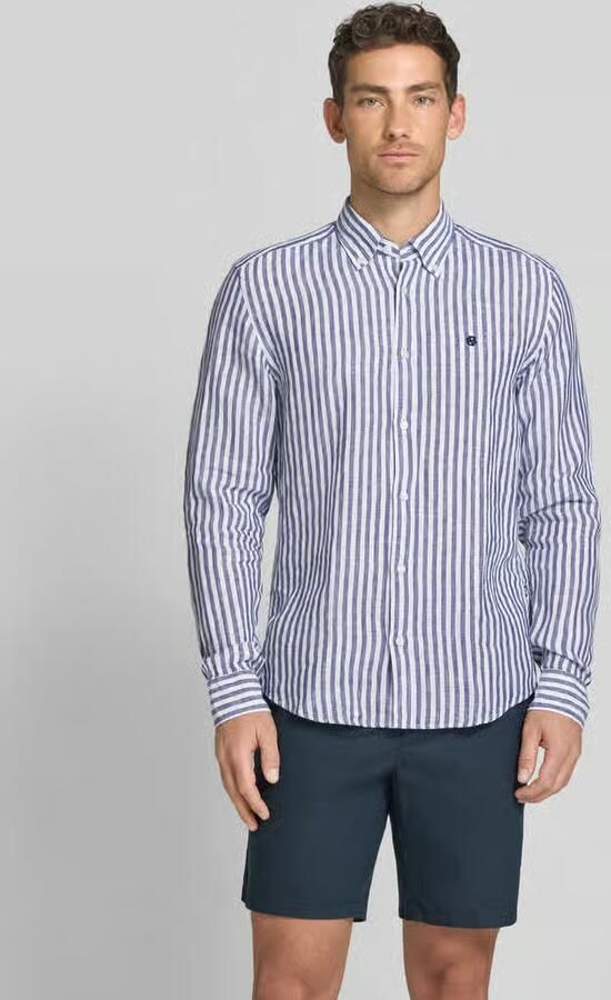 Boss regular fit linnen overhemd met button-downkraag model 'H-LIAM-BD'
