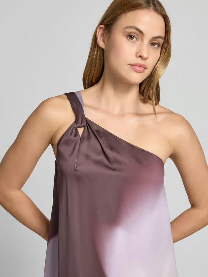 Boss regular fit one-shoulder maxi-jurk van mix van viscose en linnen model 'DANTEA'