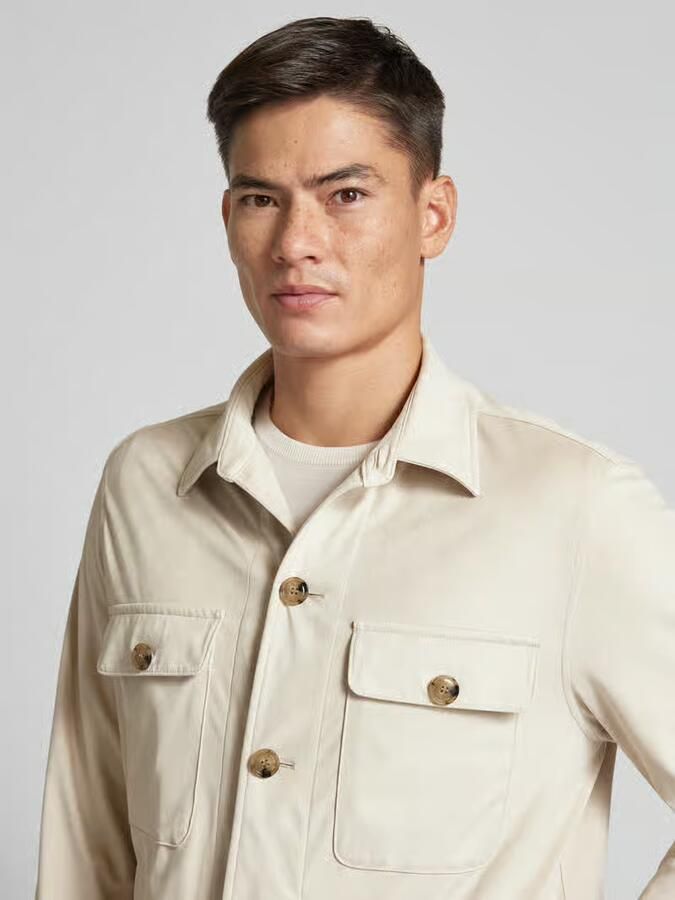 Boss Regular fit overhemdjack met paspelzakken op de borst model 'Hutson' - Foto 9