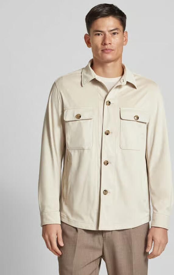 Boss Regular fit overhemdjack met paspelzakken op de borst model 'Hutson' - Foto 17
