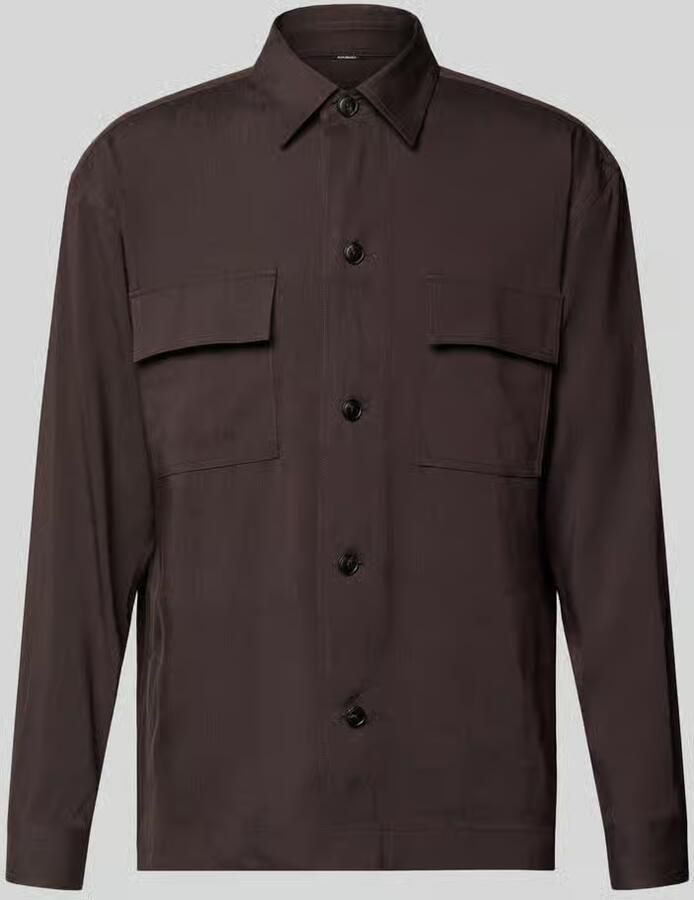 Boss regular fit overshirt van linnenmix - Foto 2