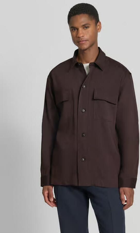 Boss regular fit overshirt van linnenmix - Foto 3
