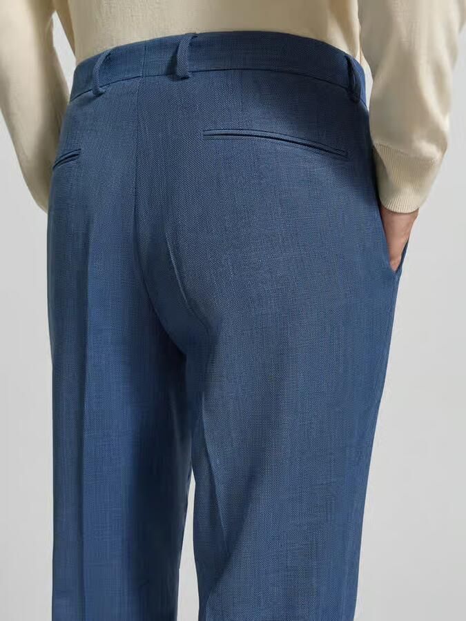 Boss regular fit pantalon met scheerwol model 'LEON'