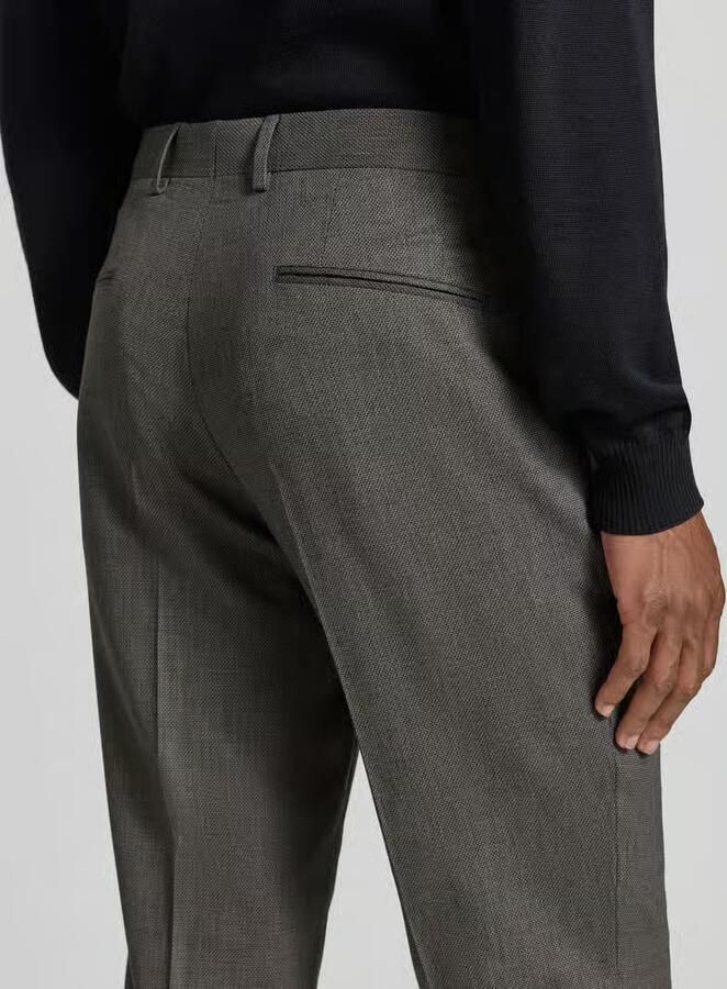 Boss regular fit pantalon met scheerwolmix model 'Leon'
