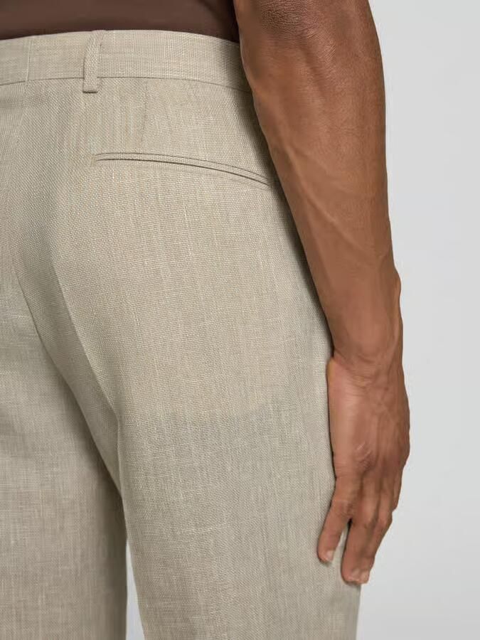 Boss regular fit pantalon van linnenmix model 'LEON'
