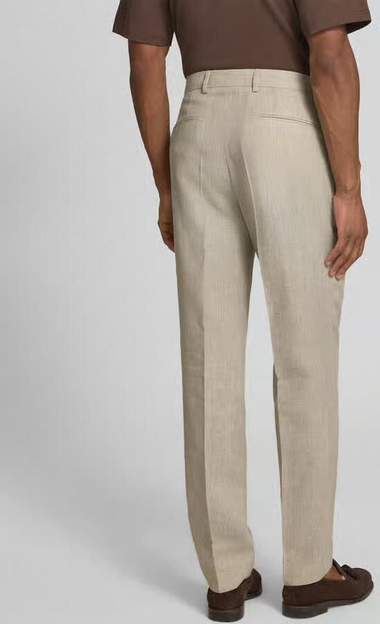 Boss regular fit pantalon van linnenmix model 'LEON' - Foto 3