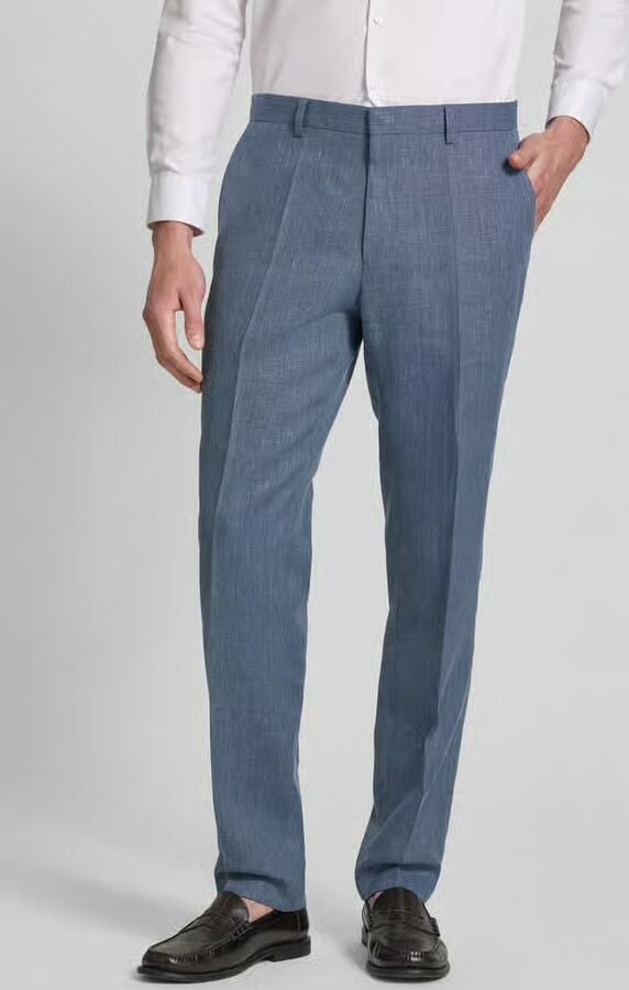 Boss regular fit pantalon van linnenmix model 'LEON' - Foto 2