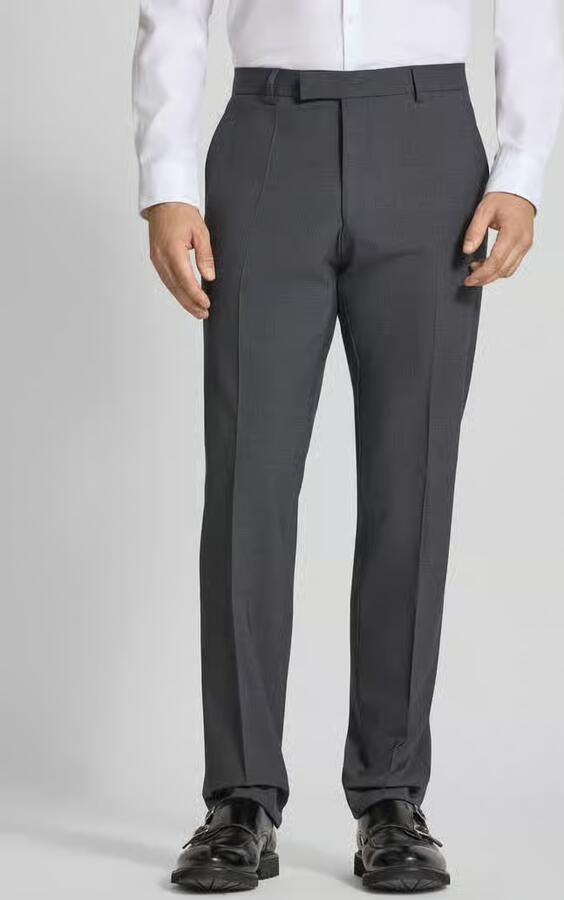 Boss Regular fit pantalon van scheerwolmix model 'H-LEON-MM-C-NF'