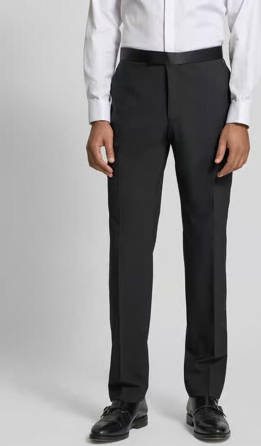 Boss Regular fit pantalon van scheerwolmix model 'LEON' - Foto 3