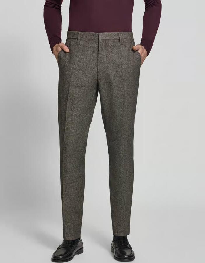 Boss Regular fit pantalon van wolmix met zijde model 'LEON' - Foto 2