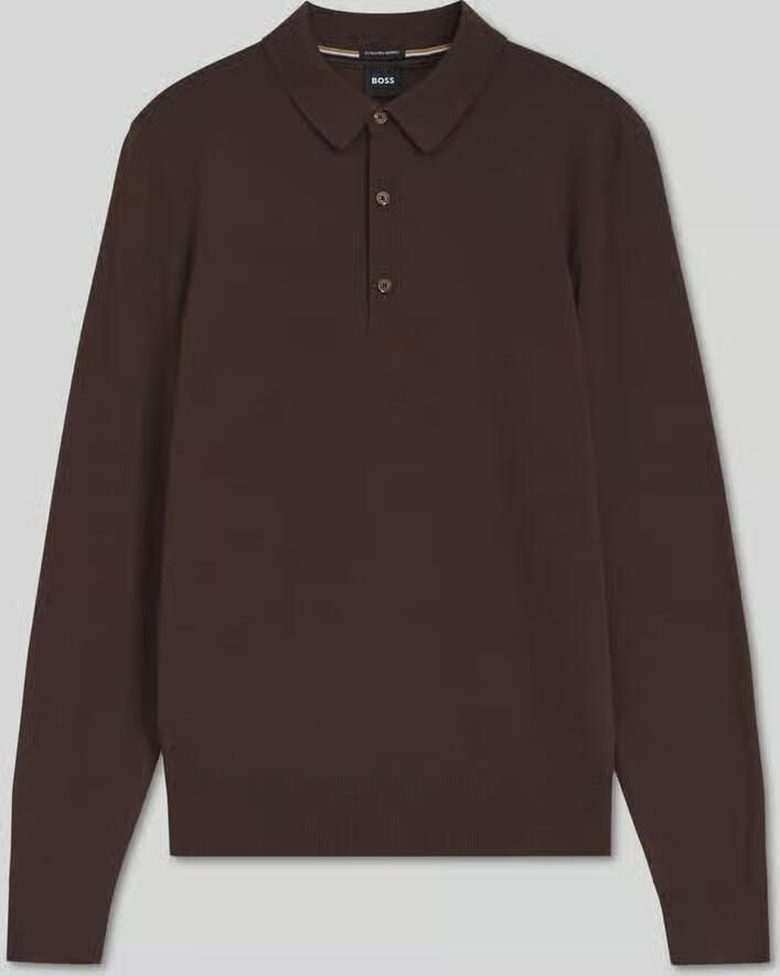 Boss Regular fit poloshirt van pure wol model 'Lancione'