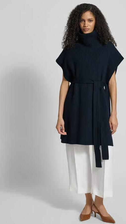 Boss regular fit poncho van zuivere scheerwol model 'FAVANDA' - Foto 3