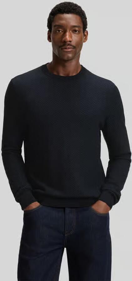 Boss Regular fit pullover van scheerwolmix model 'HABITO' - Foto 2