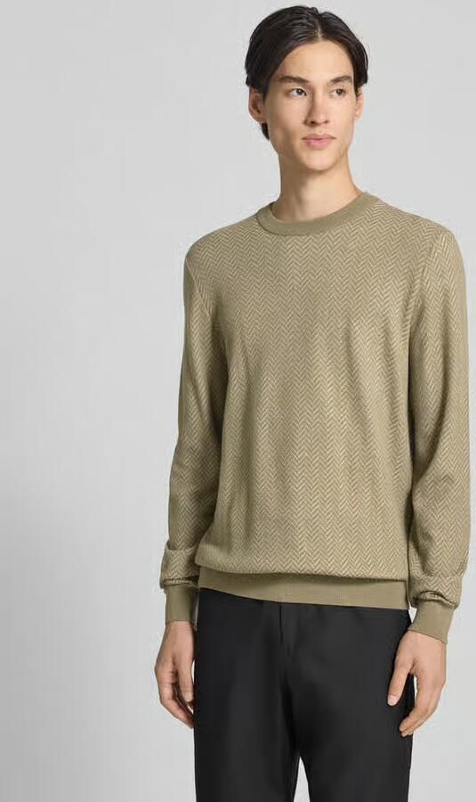 Boss Regular fit pullover van scheerwolmix model 'HABITO' - Foto 6