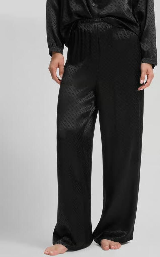 Boss Regular fit pyjamabroek van zuivere viscose met all-over logoprint - Foto 2