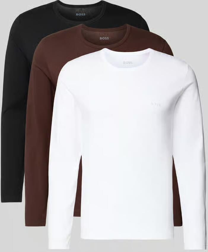 Boss Regular fit shirt met lange mouwen van puur katoen in set van 3 - Foto 2