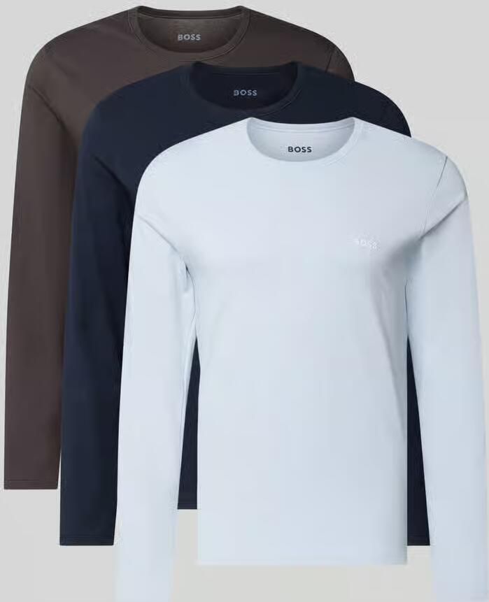 Boss Regular fit shirt met lange mouwen van puur katoen in set van 3 - Foto 3
