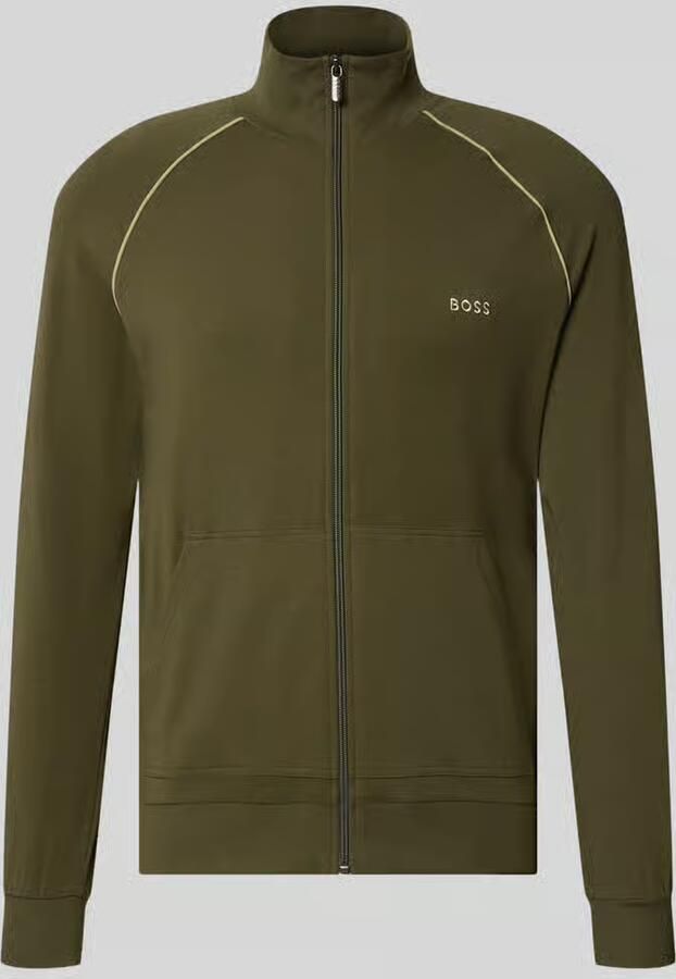Boss regular fit sweatjack van katoenmix
