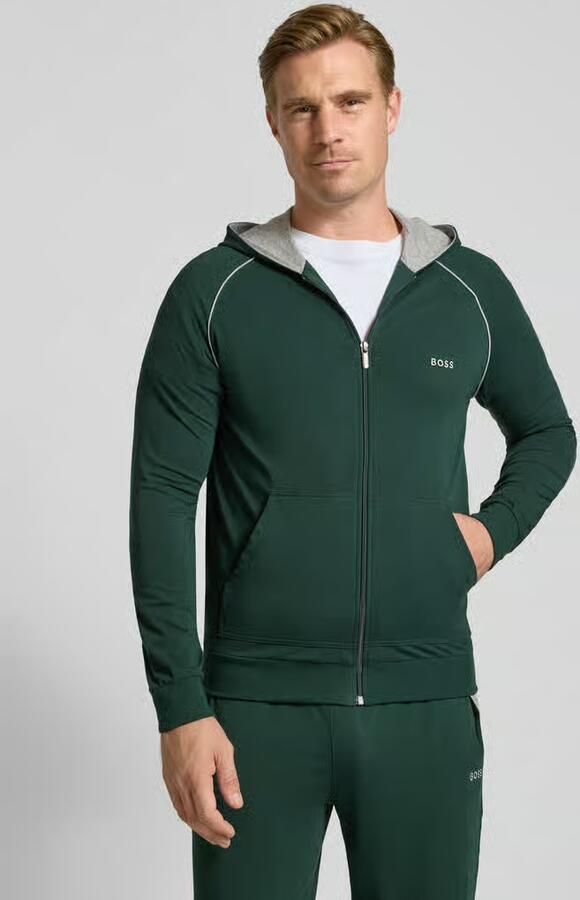Boss Regular fit sweatjack van katoenmix model 'Mix&Match Jacket H' - Foto 3