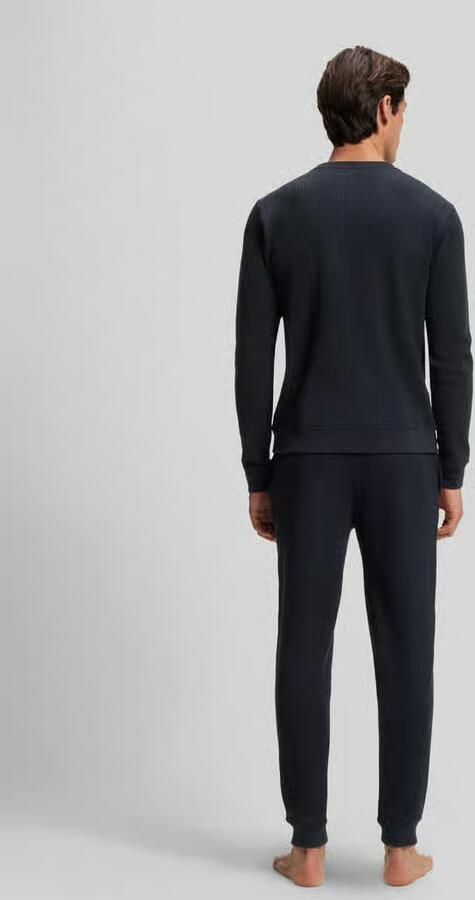 Boss Comfort fit sweatpants van katoenmix model 'STRUCTURE PANTS' - Foto 3