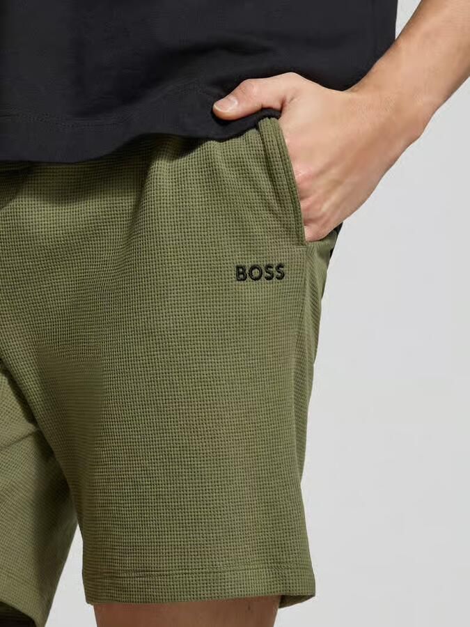Boss regular fit sweatshort van katoenmix model 'WAFFLE SHORTS'