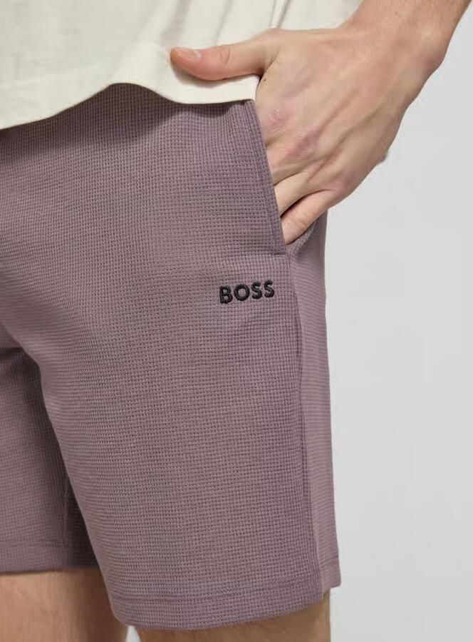 Boss regular fit sweatshort van katoenmix model 'WAFFLE SHORTS'