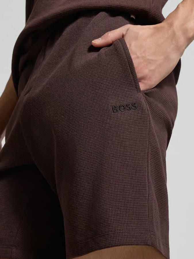 Boss regular fit sweatshort van katoenmix model 'WAFFLE SHORTS'