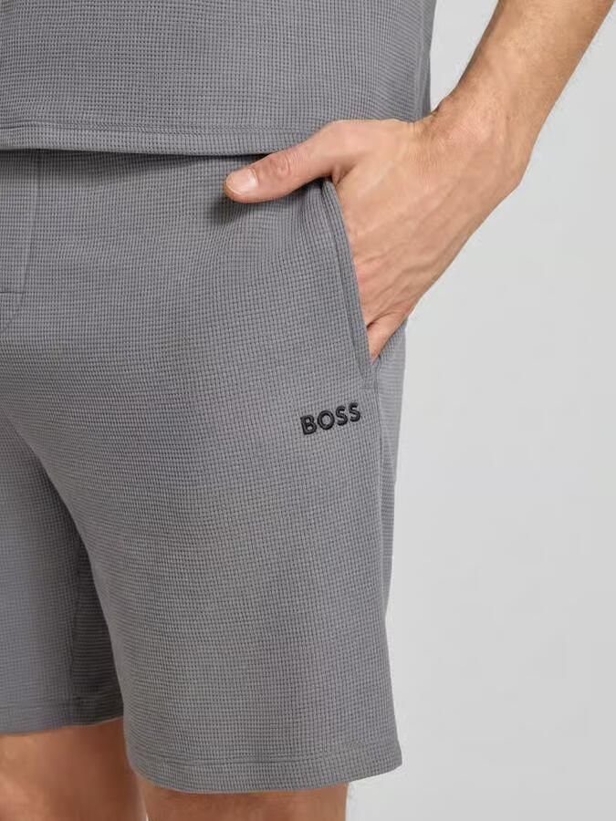 Boss Regular fit sweatshorts van katoenmix model 'WAFFLE' - Foto 2