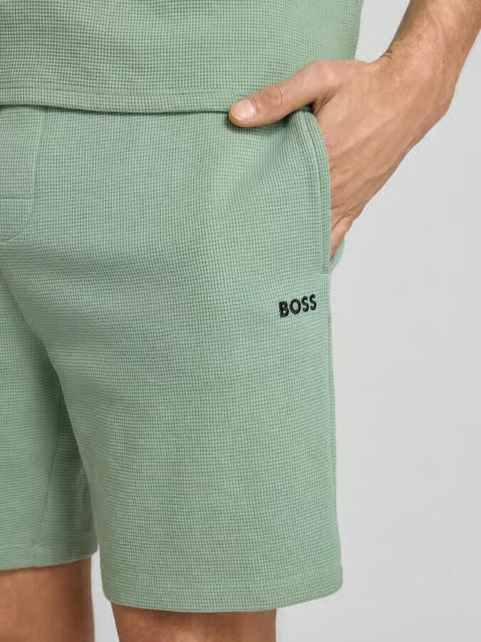 Boss Regular fit sweatshorts van katoenmix model 'WAFFLE'