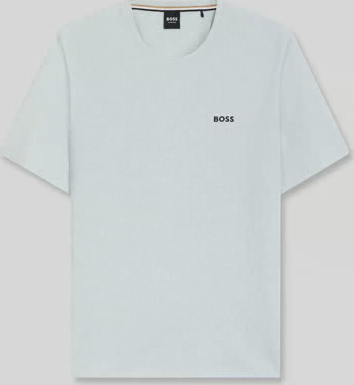 Boss Waffle T-Shirt Blauw- Heren Blauw - Foto 3