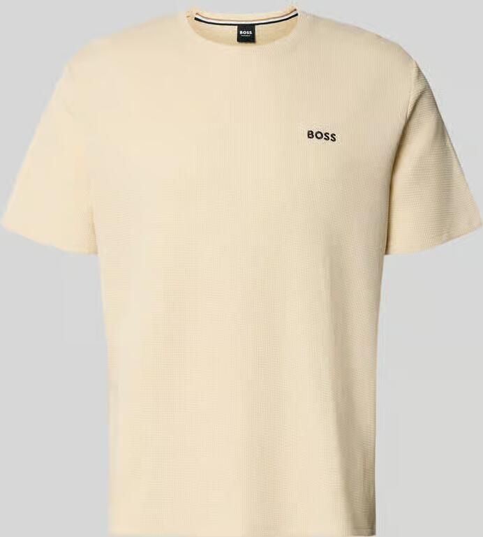 Boss Regular fit T-shirt met wafellook