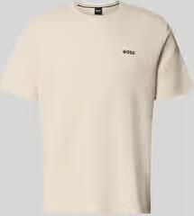 Boss Regular fit T-shirt met wafellook