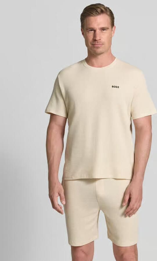 Boss Regular fit T-shirt met wafellook - Foto 3