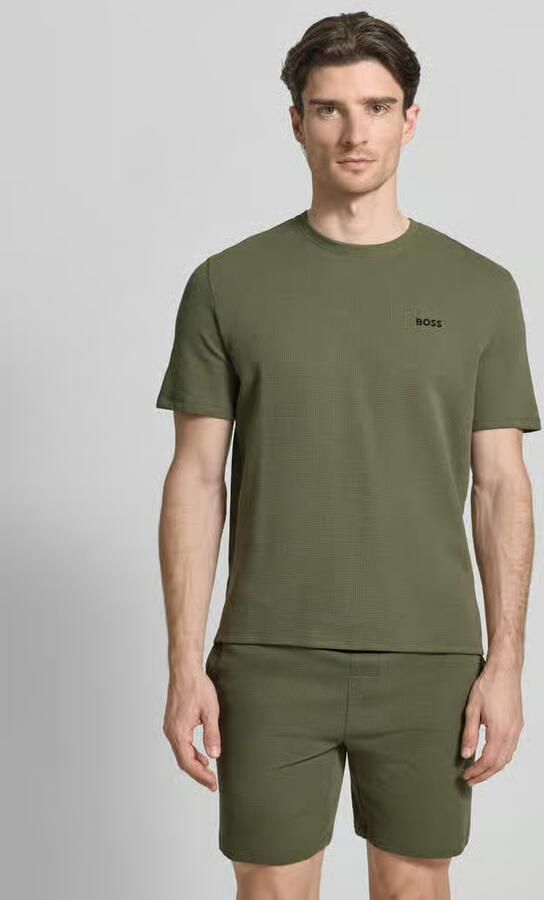 Boss regular fit T-shirt van katoenmix model 'WAFFLE' - Foto 4