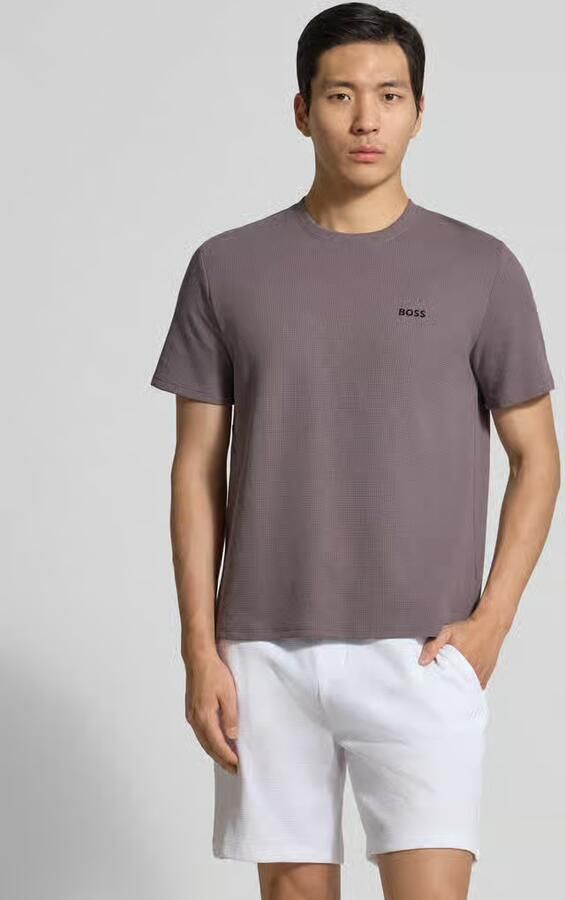 Boss regular fit T-shirt van katoenmix model 'WAFFLE' - Foto 4