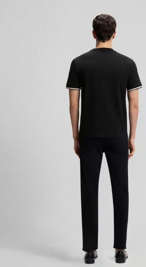 Hugo Boss Thompson 04 T-Shirt met Gestreepte Afwerking Black Heren - Foto 2
