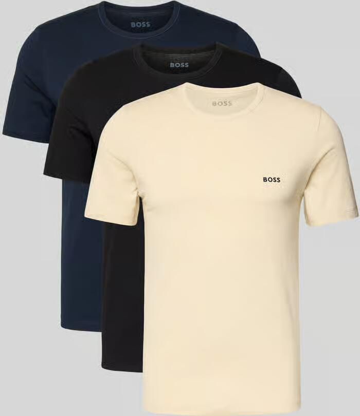 Boss Regular fit T-shirt van puur katoen in een set van 3 stuks
