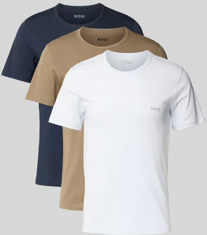 Boss Regular fit T-shirt van puur katoen in een set van 3 stuks