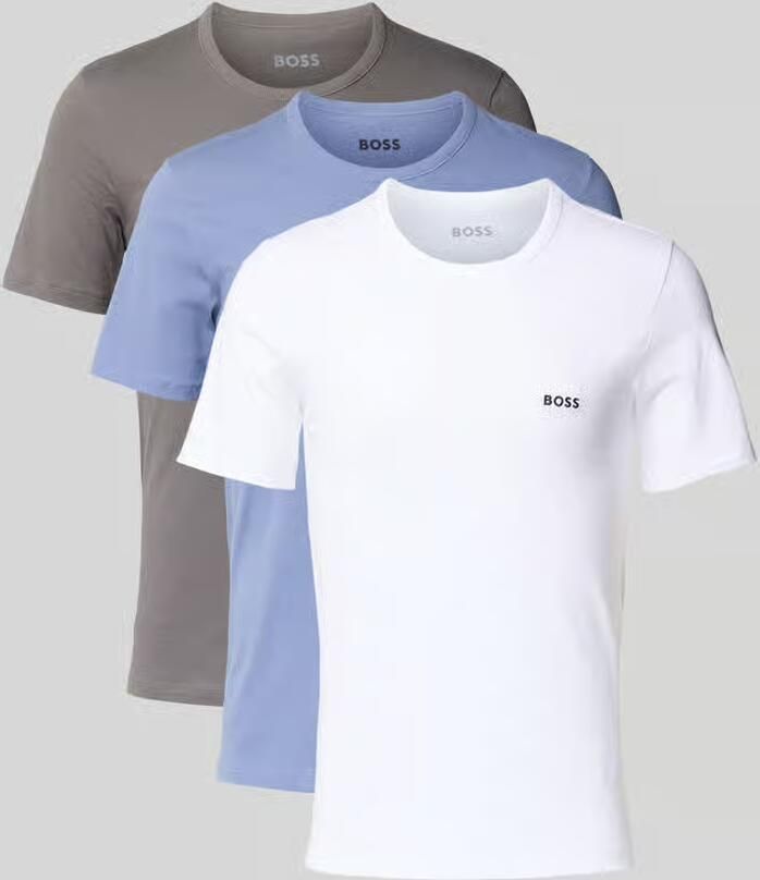 Boss Regular fit T-shirt van puur katoen in een set van 3 stuks