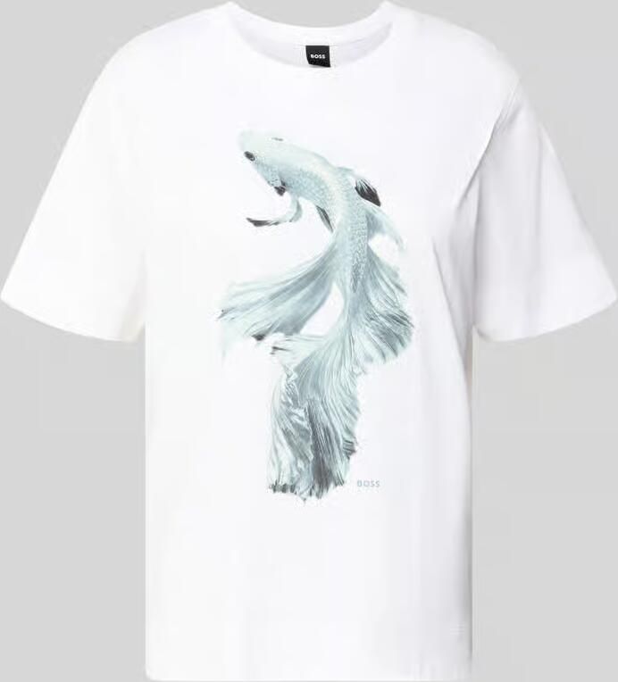 Boss regular fit T-shirt van zuiver katoen model 'ELPHA' - Foto 2